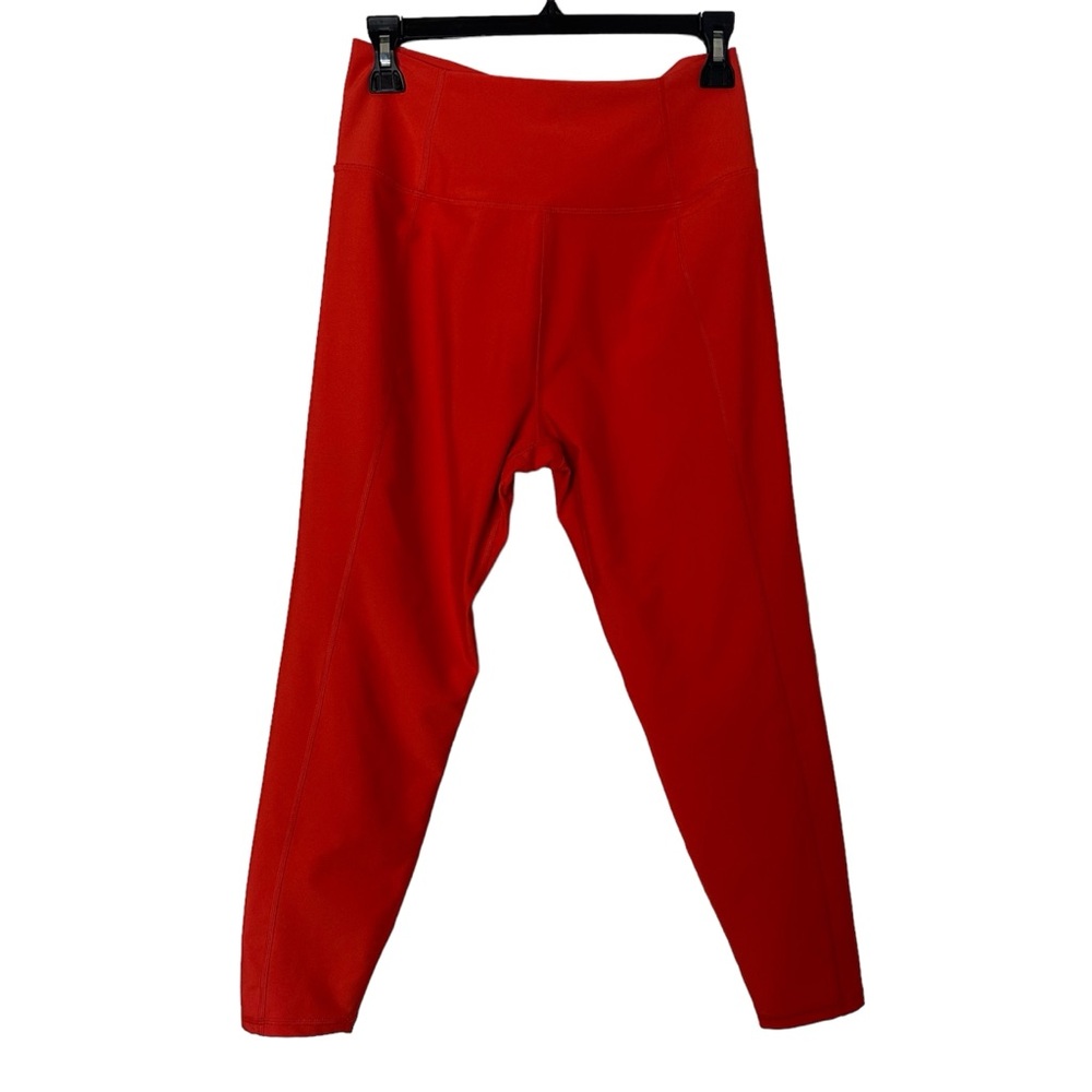 Kinesis Cropped Workout Leggings Activewear Gym Smooth Red Size Large